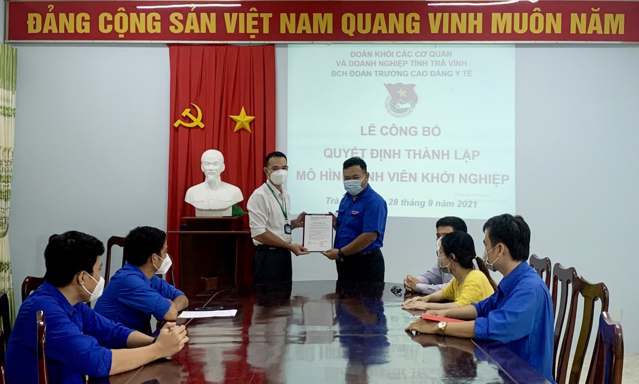 Đoàn trường Cao đẳng Y tế Trà Vinh tổ chức lễ công bố thành lập mô hình sinh viên khởi nghiệp