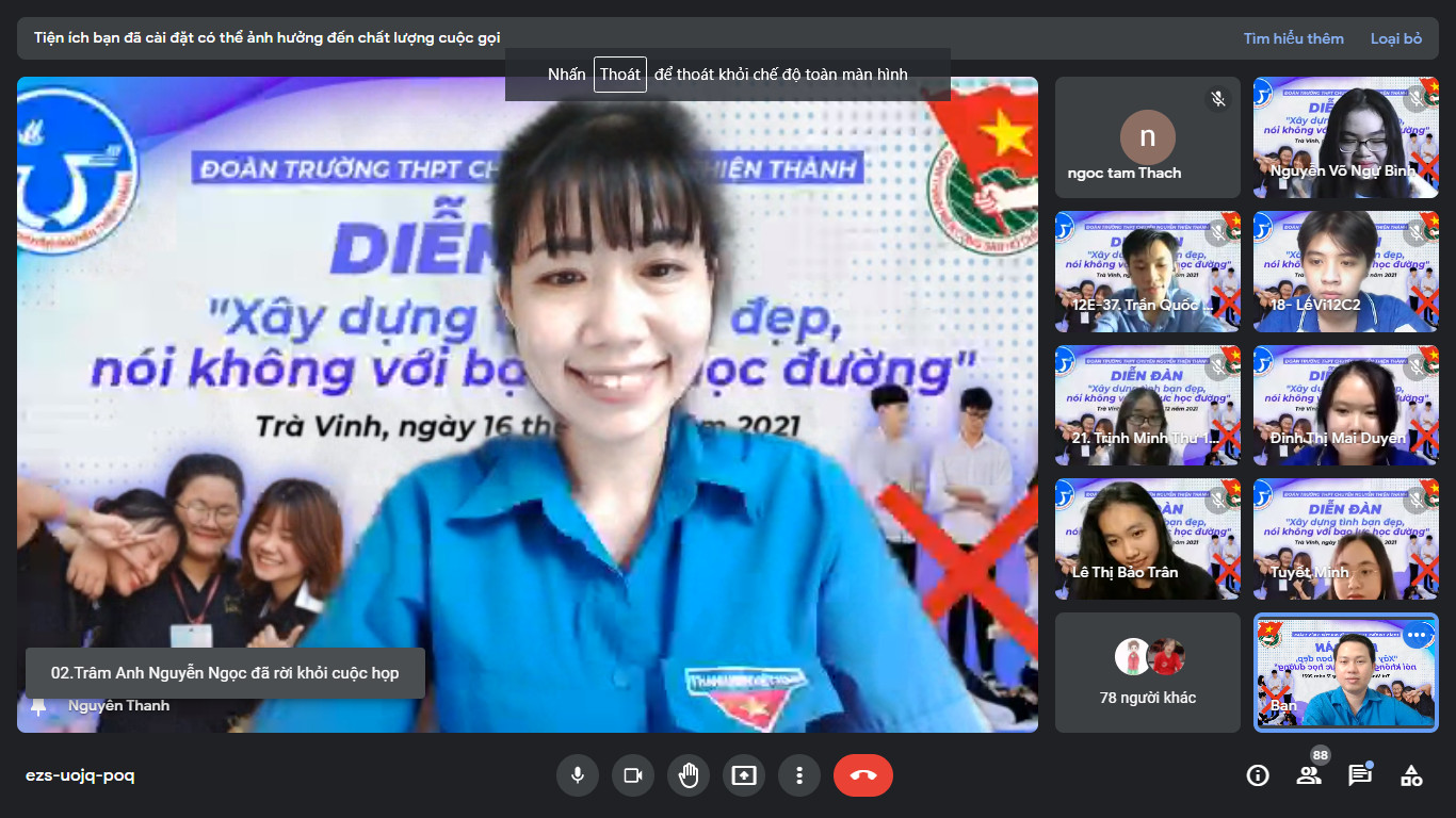 Diễn đàn “Xây dựng tình bạn đẹp – Nói không với bạo lực học đường” Năm học 2021 – 2022
