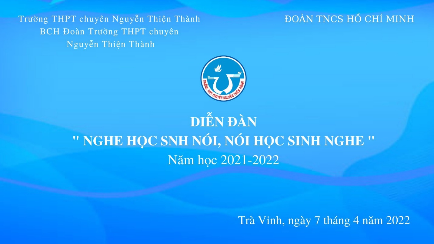 Đoàn trường THPT Chuyên Nguyễn Thiện Thành tổ chức đối thoại giữa cấp ủy, Ban Giám hiệu nhà trường với đoàn viên, thanh niên
