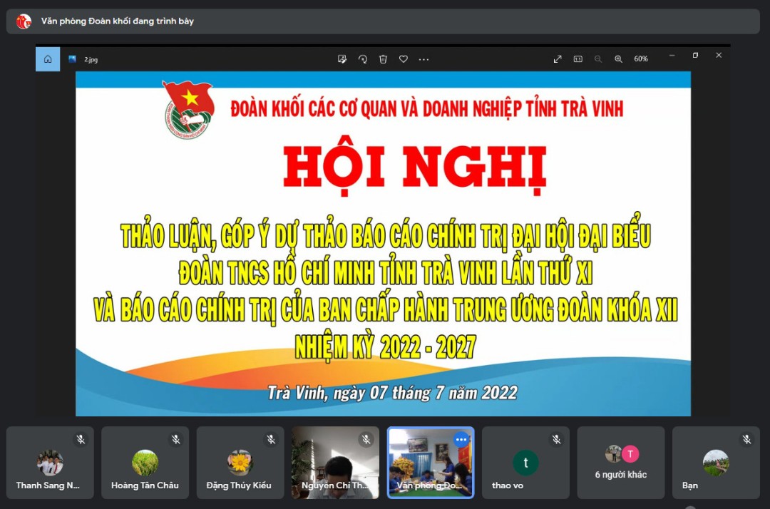 Đoàn khối tổ chức Hội nghị thảo luận, góp ý văn kiện Đại hội Đoàn cấp trên