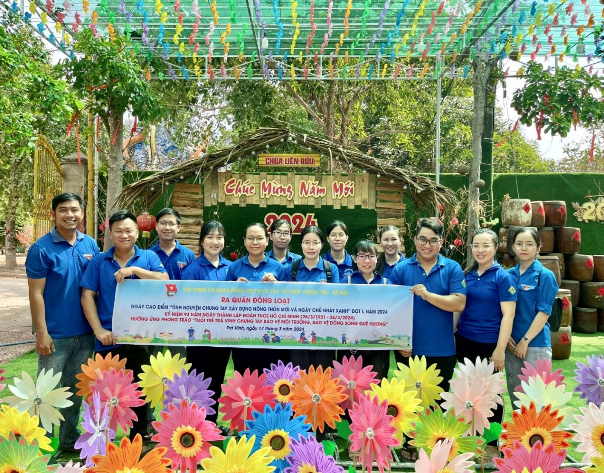 Tuổi trẻ chi đoàn Cơ quan đảng, MTTQ và các TCCT xã hội tỉnh Ra quân hưởng ứng ngày cao điểm “tình nguyện chung tay xây dựng nông thôn mới và “ngày chủ nhật xanh”, đợt 1/2024