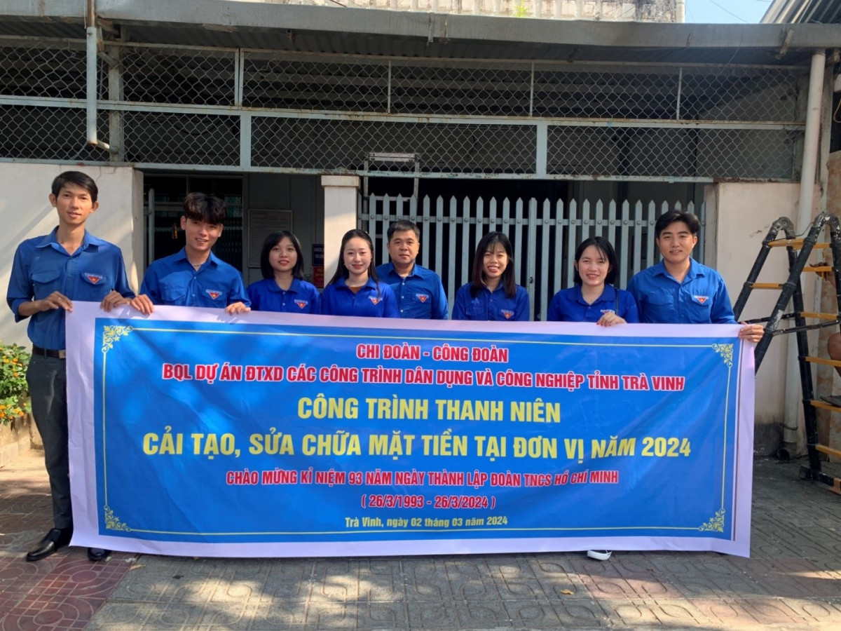 Chi đoàn Ban Quản lý dự án đầu tư xây dựng các công trình Dân dụng và Công nghiệp thực hiện công trình thanh niên năm 2024