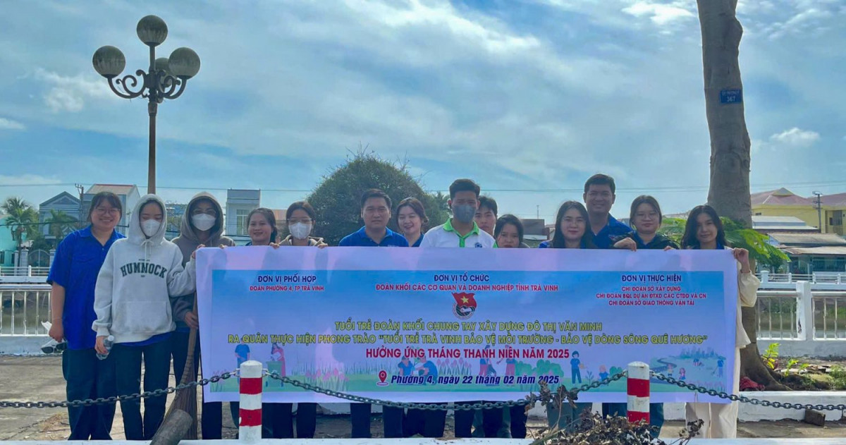 Tuổi trẻ Đoàn Khối ra quân hưởng ứng phong trào “Chung tay bảo vệ môi trường – Bảo vệ dòng sông quê hương” tháng 02/2025
