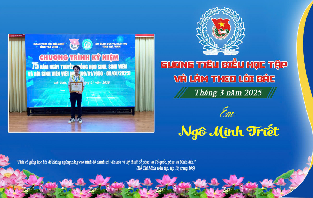 Ngô Minh Triết – Gương đoàn viên học tập và làm theo lời Bác